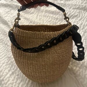 Clare V. Pot de Miel in Cream Woven includes the strap